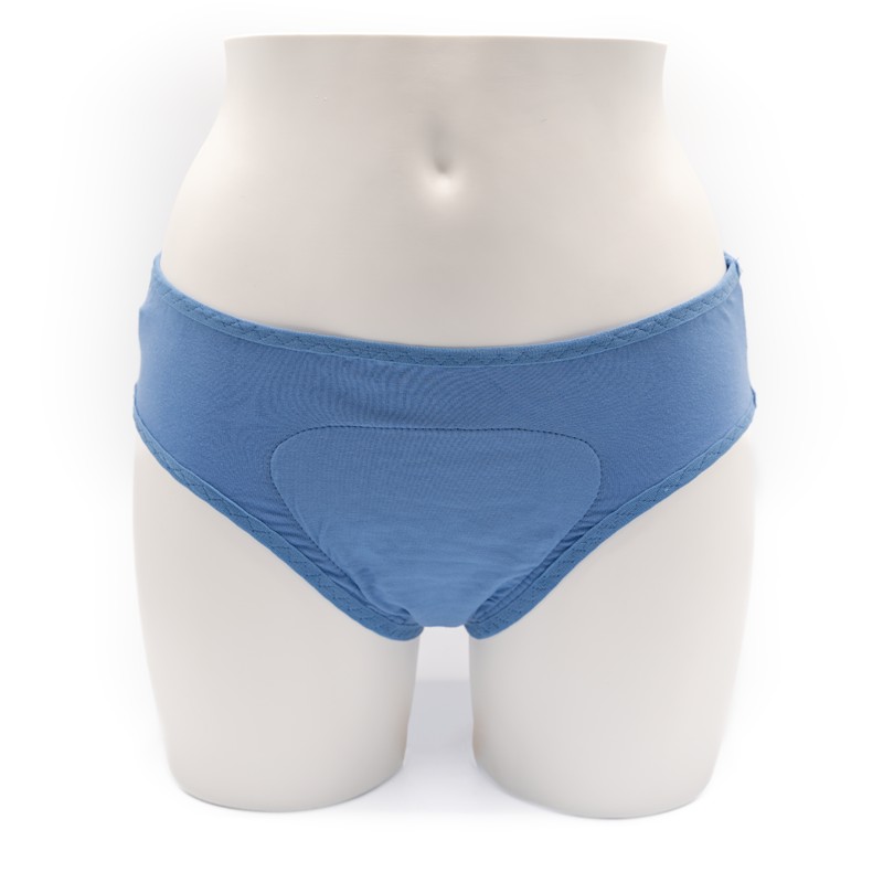 Culotte menstruelle douce, confortable, absorbante bleue Made in