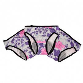 Pack 3 culottes menstruelles fleurs d'amandier