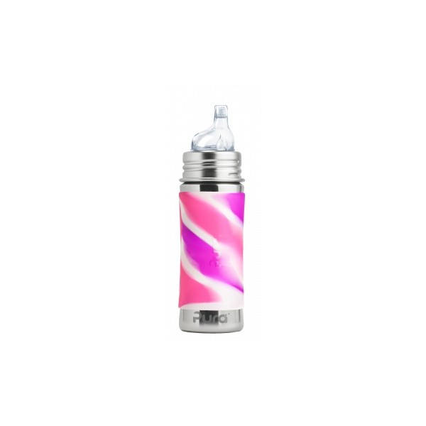 Biberon Isotherme Pura 325 ml Pink Swirl Sleeve