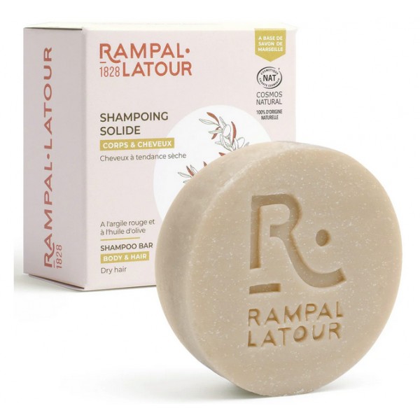 Shampoing solide cheveux à tendance sèche Pêche de vigne 80g de Rampal Latour